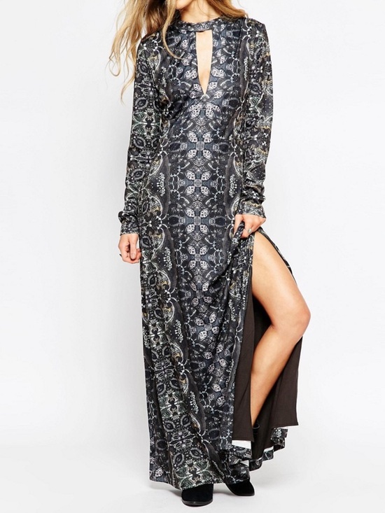 Free People Dresses & Skirts - Free People Cabaret Maxi Dress multi-tone gray geometric print